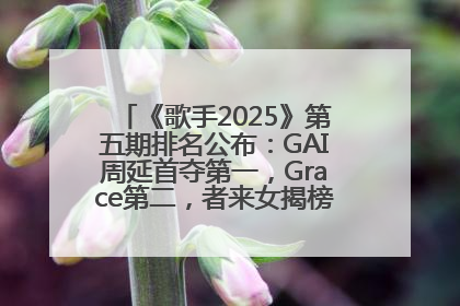 《歌手2025》第五期排名公布：GAI周延首夺第一，Grace第二，者来女揭榜成功，卫兰被淘汰