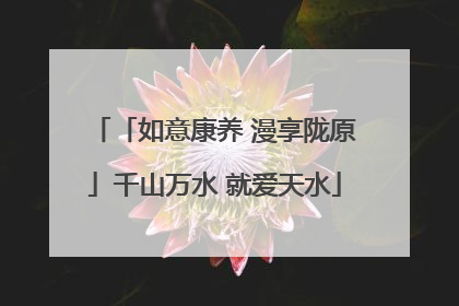 「如意康养 漫享陇原」千山万水 就爱天水