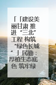 「建设美丽甘肃 推进“三北”工程 构筑“绿色长城”」民勤：厚植生态底色 筑牢绿色屏障