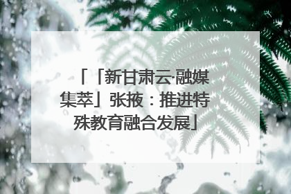 「新甘肃云·融媒集萃」张掖：推进特殊教育融合发展