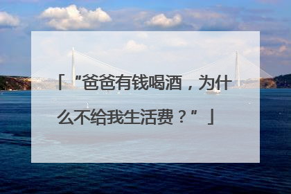 “爸爸有钱喝酒，为什么不给我生活费？”