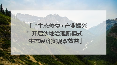 “生态修复+产业振兴”开启沙地治理新模式 生态经济实现双效益