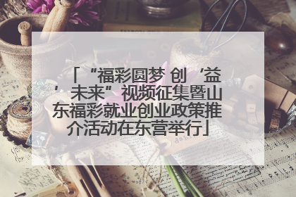 “福彩圆梦 创‘益’未来”视频征集暨山东福彩就业创业政策推介活动在东营举行