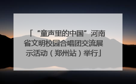 “童声里的中国”河南省文明校园合唱团交流展示活动（郑州站）举行