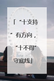 “十支持”有方向，“十不得”守底线