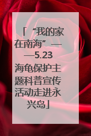“我的家在南海”——5.23海龟保护主题科普宣传活动走进永兴岛