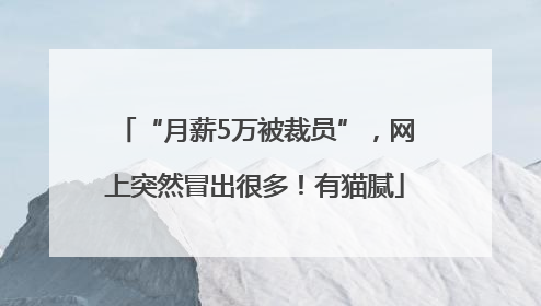 “月薪5万被裁员”，网上突然冒出很多！有猫腻
