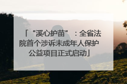 “溪心护苗”：全省法院首个涉诉未成年人保护公益项目正式启动