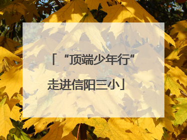 “顶端少年行”走进信阳三小