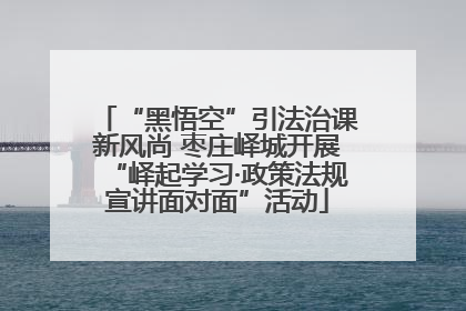 “黑悟空”引法治课新风尚 枣庄峄城开展“峄起学习·政策法规宣讲面对面”活动