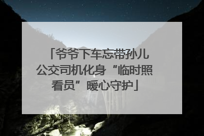 爷爷下车忘带孙儿 公交司机化身“临时照看员”暖心守护