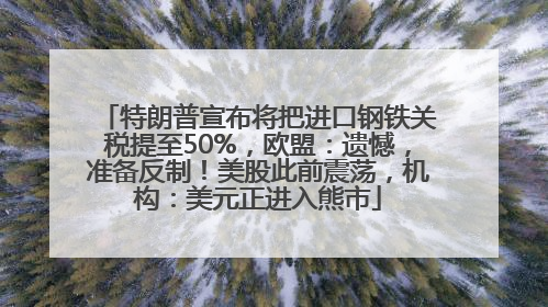 特朗普宣布将把进口钢铁关税提至50%，欧盟：遗憾，准备反制！美股此前震荡，机构：美元正进入熊市