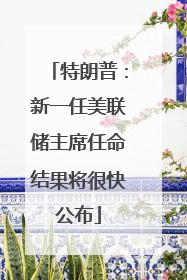 特朗普：新一任美联储主席任命结果将很快公布