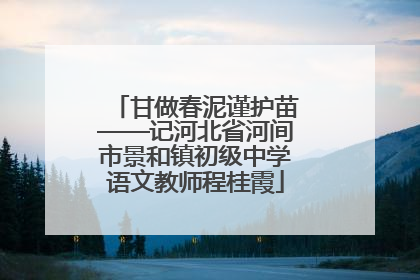 甘做春泥谨护苗——记河北省河间市景和镇初级中学语文教师程桂霞