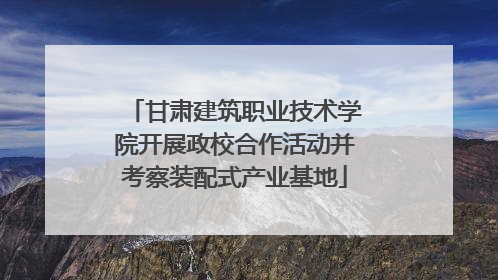 甘肃建筑职业技术学院开展政校合作活动并考察装配式产业基地