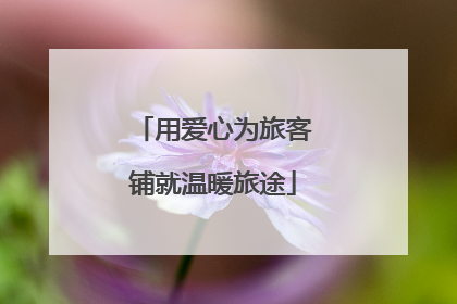 用爱心为旅客铺就温暖旅途