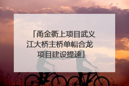 甬金衢上项目武义江大桥主桥单幅合龙 项目建设提速