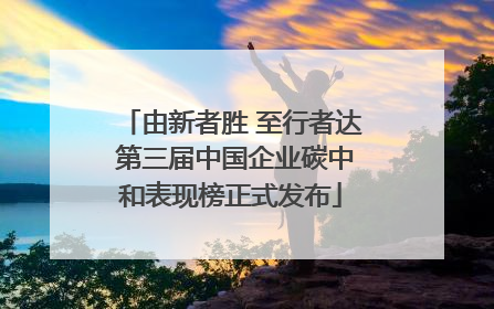由新者胜 至行者达 第三届中国企业碳中和表现榜正式发布