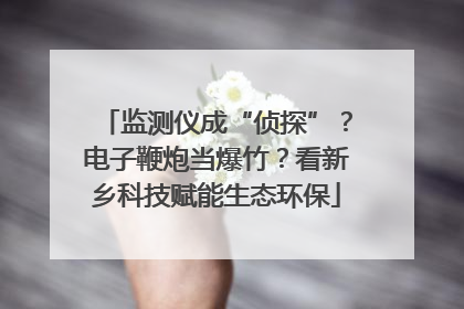监测仪成“侦探”？电子鞭炮当爆竹？看新乡科技赋能生态环保
