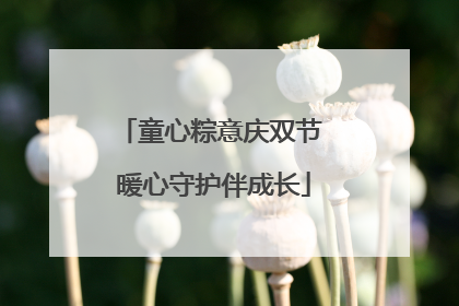 童心粽意庆双节 暖心守护伴成长