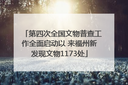第四次全国文物普查工作全面启动以 来福州新发现文物1173处