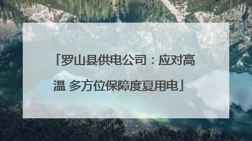 罗山县供电公司：应对高温 多方位保障度夏用电