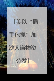 美以“插手包揽”加沙人道物资分发