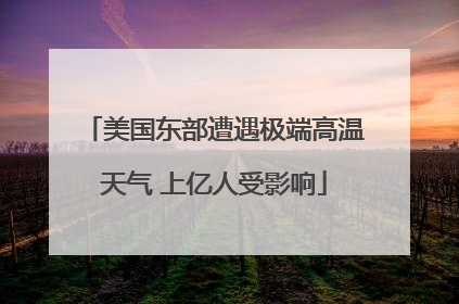 美国东部遭遇极端高温天气 上亿人受影响