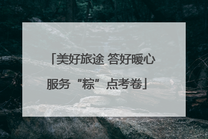 美好旅途 答好暖心服务“粽”点考卷