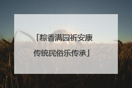 粽香满园祈安康 传统民俗乐传承