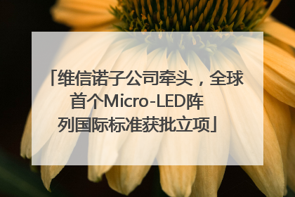 维信诺子公司牵头，全球首个Micro-LED阵列国际标准获批立项