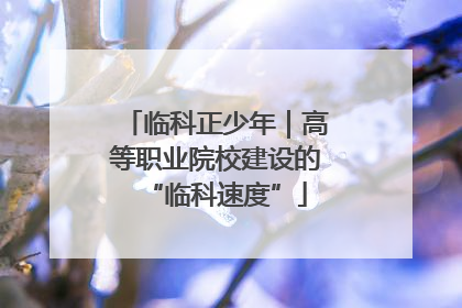 临科正少年｜高等职业院校建设的“临科速度”