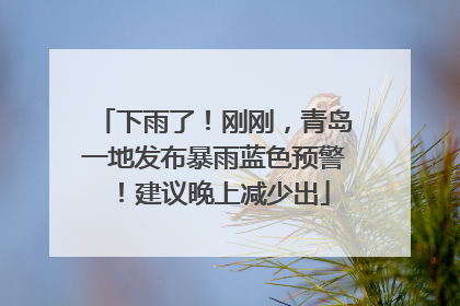 下雨了！刚刚，青岛一地发布暴雨蓝色预警！建议晚上减少出