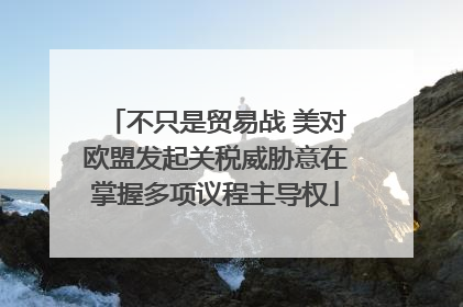 不只是贸易战 美对欧盟发起关税威胁意在掌握多项议程主导权