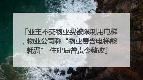 业主不交物业费被限制用电梯，物业公司称“物业费含电梯能耗费” 住建局曾责令整改