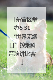 东营区举办5·31“世界无烟日”控烟科普演讲比赛