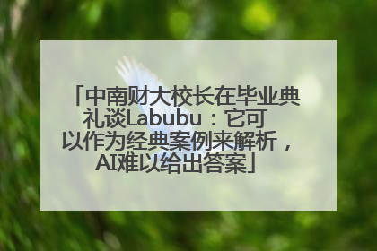 中南财大校长在毕业典礼谈Labubu：它可以作为经典案例来解析，AI难以给出答案