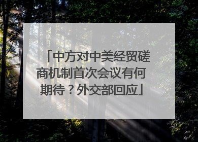中方对中美经贸磋商机制首次会议有何期待？外交部回应