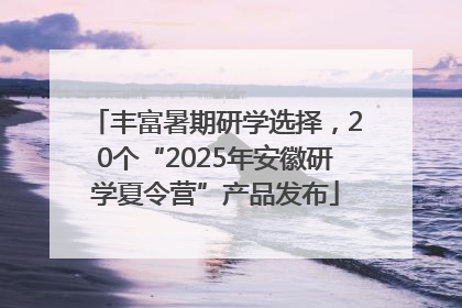 丰富暑期研学选择，20个“2025年安徽研学夏令营”产品发布