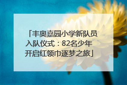 丰奥嘉园小学新队员入队仪式：82名少年开启红领巾逐梦之旅