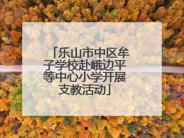 乐山市中区牟子学校赴峨边平等中心小学开展支教活动
