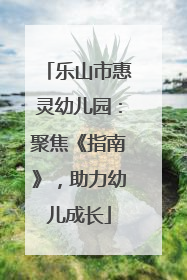 乐山市惠灵幼儿园：聚焦《指南》，助力幼儿成长