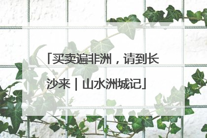 买卖遍非洲，请到长沙来｜山水洲城记