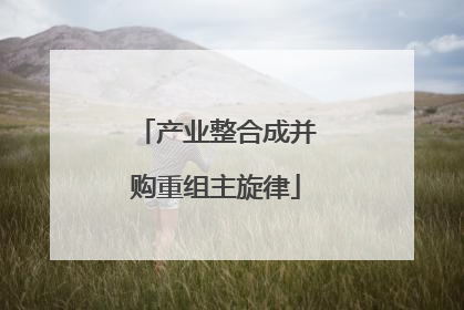产业整合成并购重组主旋律