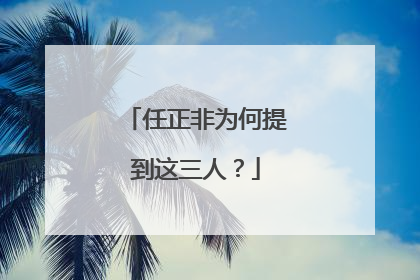 任正非为何提到这三人？
