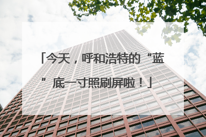今天，呼和浩特的“蓝”底一寸照刷屏啦！