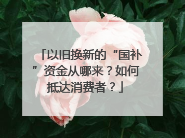 以旧换新的“国补”资金从哪来？如何抵达消费者？