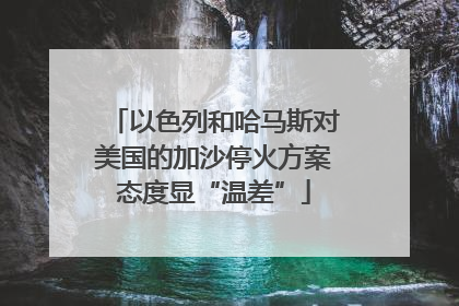 以色列和哈马斯对美国的加沙停火方案态度显“温差”