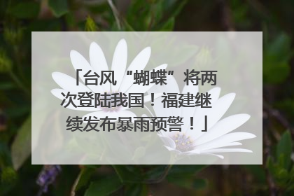 台风“蝴蝶”将两次登陆我国！福建继续发布暴雨预警！