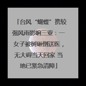 台风“蝴蝶”携较强风雨影响三亚：一女子被树砸倒送医，无大碍当天回家 当地已紧急清障
